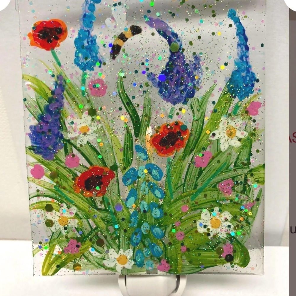Wildflower Meadow Nightlight By CONSTANCECOLLECTION hand Painted